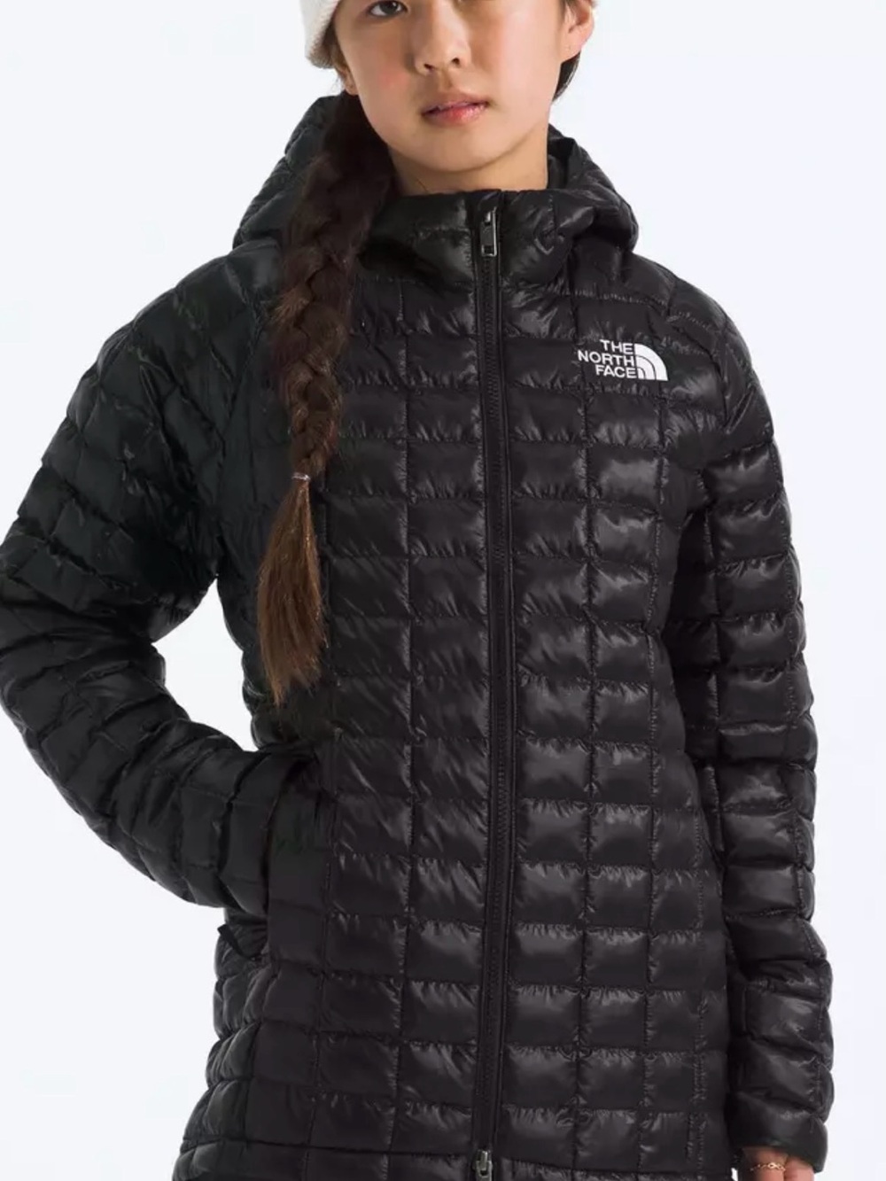 The North Face Kids Black Hooded Packable Puffer Jacket